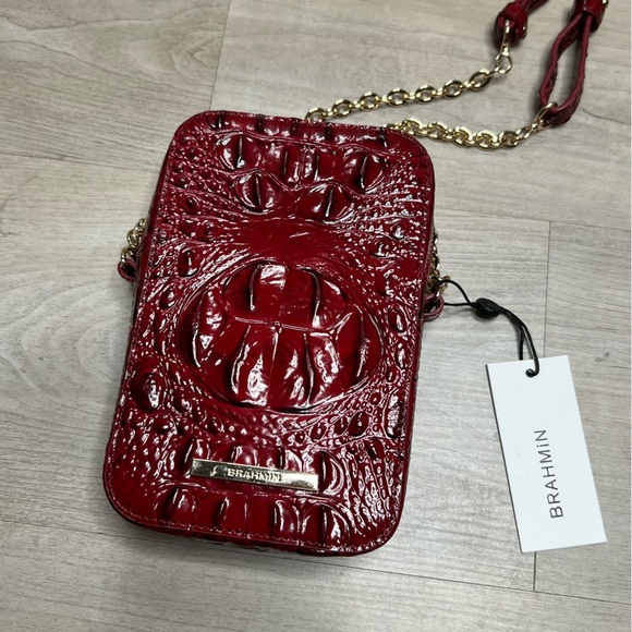 NWT Brahmin Cassia Crossbody in Vintage Red Leather Melbourne - Picture 3 of 9